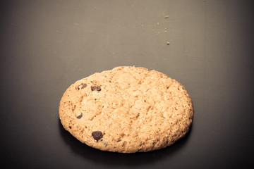 Oat cookies on the old shabby background
