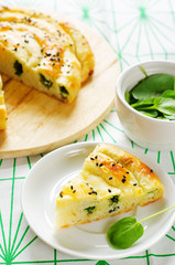 pie with cheese and spinach