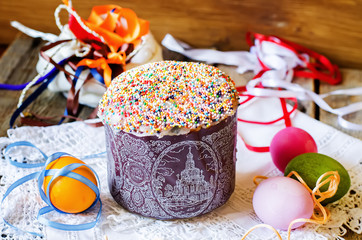 cake decorated with colorful sprinkled on Easter