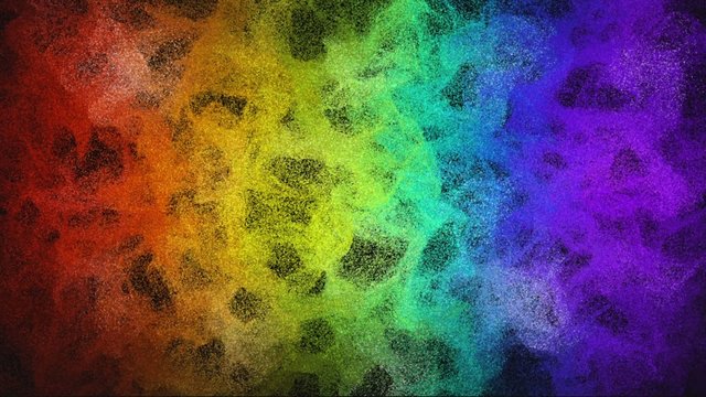Rainbow color digital smoke flowing over black background