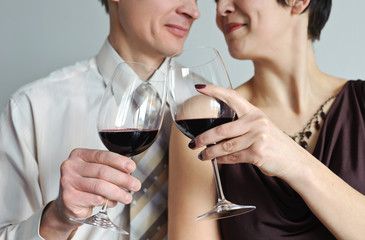 Woman holding a glass of red wine