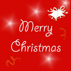 Merry Christmas white text on red background