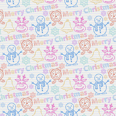 Abstract seamless  colorful Merry Christmas pattern
