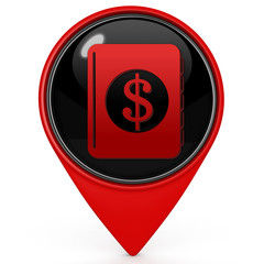 dollar money book pointer icon on white background