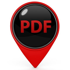 Pdf pointer icon on white background