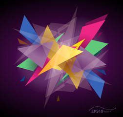 abstract colored slices polygonal transparent background