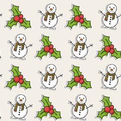 Christmas pattern with snowman