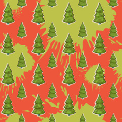 Abstract with Christmas tree pattern on a blots ink