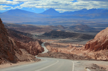highway near world famous Valley de la Luna