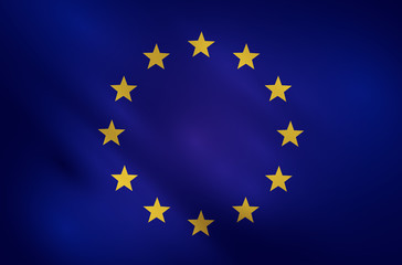 European Union waving flag vector