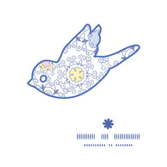 Vector ornamental abstract swirls bird silhouette pattern frame