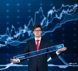 businessman with search field
