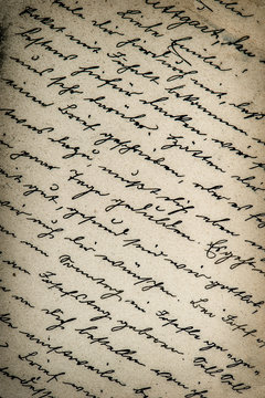 old handwritten text. grunge vintage paper background