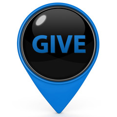 Give pointer icon on white background