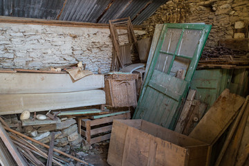 garage of an abandoned house