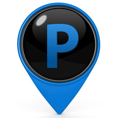 Parking pointer icon on white background