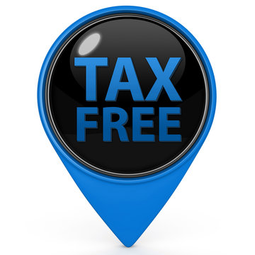 Tax free pointer icon on white background