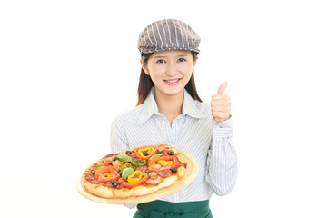 笑顔のウェイトレス