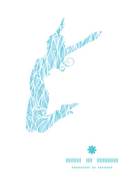 Vector abstract frost swirls texture jumping girl silhouette
