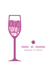 Vector pink ruffle fabric stripes wine glass silhouette pattern