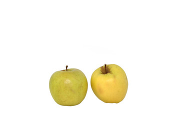 Two Golden Delicious Apples Isolated On White