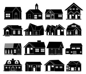 House real estate icons set