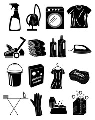 laundry icons set