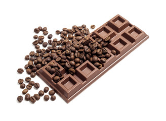 Chocolate bar with coffee beans