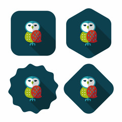 halloween owl flat icon with long shadow,eps10