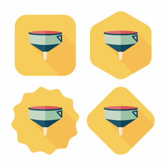 kitchenware funnel flat icon with long shadow,eps10