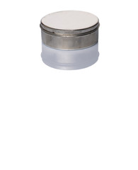 Flat can over white background