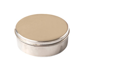 Flat can over white background