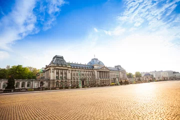 Afwasbaar Fotobehang Brussel Koninklijk Paleis van Brussel overdag in België