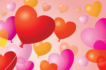 Heart-Shaped Balloons Background