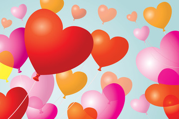 Heart-Shaped Balloons Background