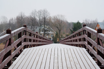 wooden bridge for pedestrians