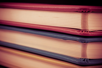 close up on stack of book