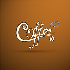 Vector coffee label with calligraphy for your logo