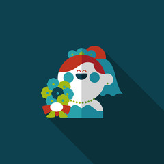 wedding bride flat icon with long shadow,eps10
