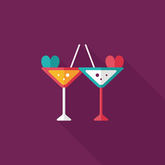 wedding champagne flat icon with long shadow,eps10