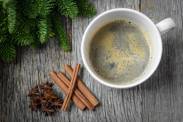 Coffee and Cinnamon and Anise Star for the Holidays with Christm