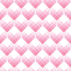 Heart Shapes Seamless Pattern Mosaic Style