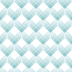 Heart Shapes Seamless Pattern Mosaic Style