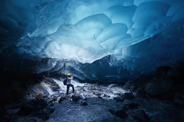 Papier Peint photo Lavable Glaciers grotte de glace en alaska