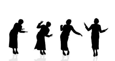 Vector silhouette of a woman.