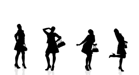 Vector silhouette of woman.