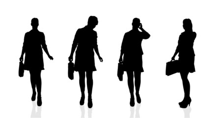 Obraz premium Vector silhouette of a businesswoman.