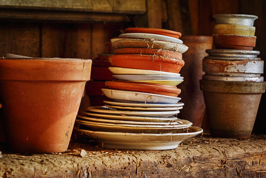 old nostalgic pots and pans still-life concept