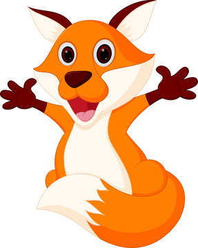 Happy fox presenting