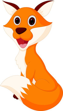 Happy fox cartoon